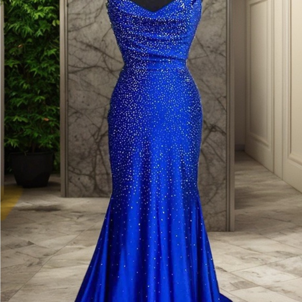 Sparkly blue prom dress